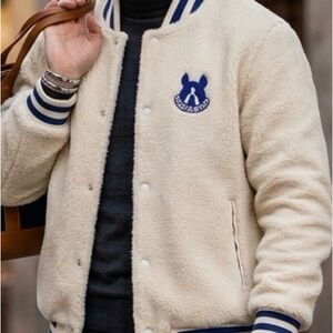 Wicked Cream Jacket with Blue Stripes